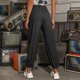 thumbnail image 4 of Pantalones De Chándal Para Mujer Pantalones De Chándal De Talle Alto Con Cordón De Bolsillo De Color Puro Pierna Recta Para Deportes Para Dama Para Ir De Compras ANGGREK Ropa, 4 of 8
