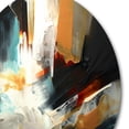 thumbnail image 3 of Designart "Dynamic Fusion of Orange and Blue (I) IX" Minimalism Metal Round Art Print, 3 of 5