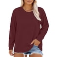thumbnail image 2 of Valueadd Women's Long Sleeve T-shirt Plus Size Neck T Shirts Womens Tops Casual Summer Tshirts Loose Fit Tee, 2 of 6