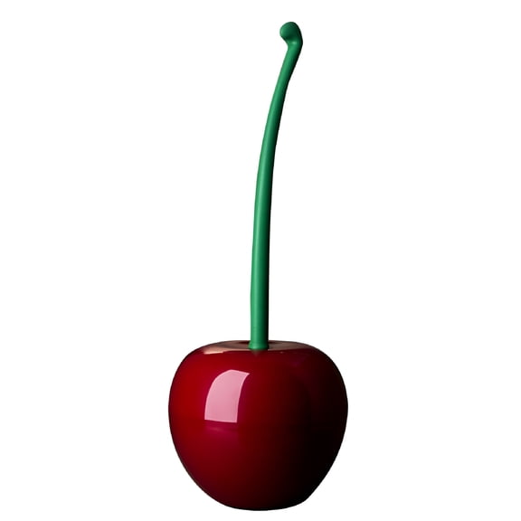 ACDANC Cherry Shaped Toilet Brush Stains Removal Lavatory Brush Toilet Brush with Holder (Red Brush Head)