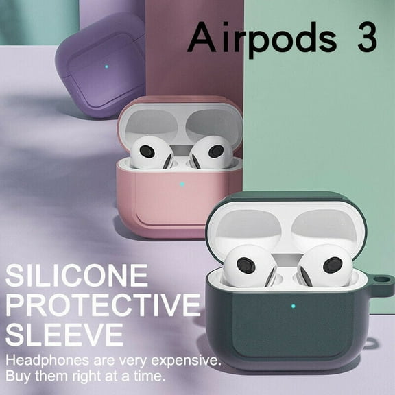 For Apple Airpods 3rd Gen 2021 Silicone Shockproof Earphone Case Cover With Keychain