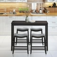 thumbnail image 4 of Gymax 5PCS Bar Table Set Counter Height Table & Upholstered Saddle Stools Set for 4, 4 of 10