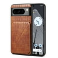 thumbnail image 2 of Feishell Back Wallet Case for Google Pixel 8 Pro, Crocodile Grain PU Leather Hidden Magnetic Credit Card Slot Holder [Horizontal & Vertical Kickstand] Shockproof Classic Phone Case ,Brown, 2 of 6