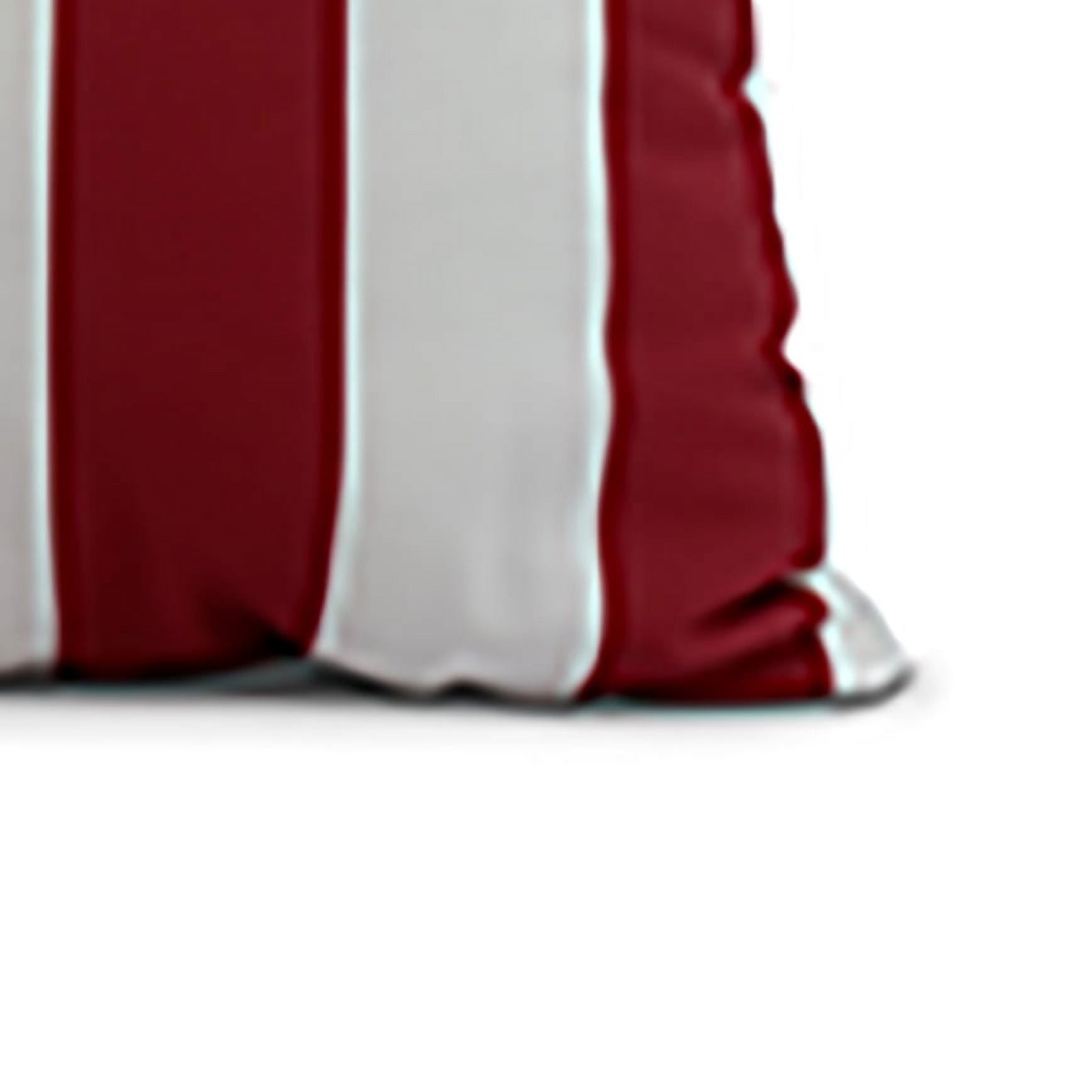 Simply Daisy, 26 x 26 inch, Rugby Stripe, Stripe Print Pillow, Red