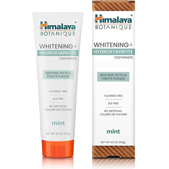 Himalaya Botanique Whitening Nano Hydroxyapatite Toothpaste, Support Enamel Strength & Integrity, Great for Sensitive Teeth, SLS Free & Vegan, Mint, 4 oz