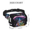 thumbnail image 4 of Ratiio Colorful Mushroom Pattern Square Double Layer Waist Bag, Durable Twill Fabric Waist Pack with Adjustable Belt,Outdoor Hiking, Running, Travel Waist Bag, 4 of 6