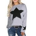 thumbnail image 1 of Seyurigaoka Women Autumn Loose Sweater Star Print Pattern Long Sleeve Crew Neck Casual Fashion Knitwear, 1 of 9