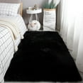 thumbnail image 2 of Tanuse Soft Fluffy Area Rug Modern Bedroom Carpet Non-Slip Noise Reducing Floor Mat for Kids Room Nursery Dorm Living Room Easy Clean Black 2'X3' Rug 1 Rug 60X90Cm, 2 of 7
