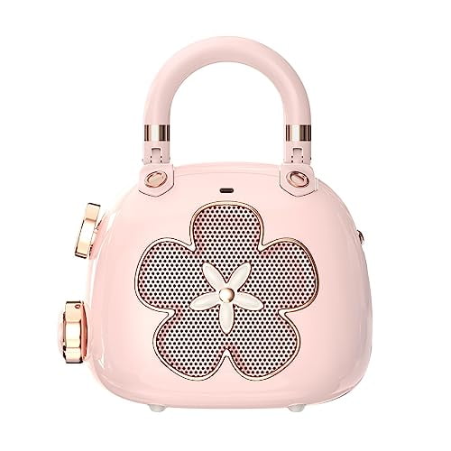 DOSS Candy Mini Altavoz Bluetooth con Sonido Poderoso, Diseño Retro Elegante, Adorable para el Hogar, Habitación, Decoración de Escritorio Menores, Mujer-Rosa Claro