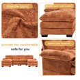 thumbnail image 4 of 111.8" Sectional Couch, U-Shaped Profile Sofa Including Two Single Seats And Two Chaise, Modern Chenille Comfy Modular Sofa with Comfy Wide Armrests and 2 Layer Seat Cushions, for Living Room, Orange, 4 of 9