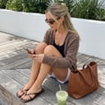 thumbnail image 4 of Cushionaire Titan Square Toe Flip Flops for Women, Dressy Slip On Flat Womens Sandals with Cushioned Footbed, 4 of 27