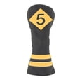 thumbnail image 2 of Funda para cabezas de golf Sunnimix cuero de primera negro amarillo, 2 of 8