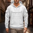 thumbnail image 2 of Blekii Men's Cargo Pocket Hoodie, Utility Style Pullover Sweatshirt, Large Pocket Detail on Chest, Durable Casual Top for Work Or Outdoor Use, Rugged Streetwear Look, Functional for, 2 of 8