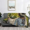thumbnail image 2 of Uemuo Girl In Field Of Daisies Printed Throw Blanket for Couch, Fluffy Fuzzy Blankets for Bed, Sofa, Cozy Flannel Faux Fur Blanket-60"x50", 2 of 6