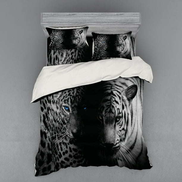 Leopard Duvet Cover Set Animal Eyes Aggressive Powerful Wildcat Profile Print Monochrome Design Bedding With Shams And Fitted Sheet 3 Sizes By Ambesonne Com - Wildcat Bedding Sets Leopard Duvet Cover Set Animal Eyes Aggressive Powerful Wildcat Profile Print Monochrome Design Bedding With Shams And Fitted Sheet 3 Sizes By Ambesonne Com - Wildcat Bedding Sets