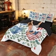thumbnail image 4 of Manfei Watercolor Hearts Queen Bedding, Independence Day Gifts Bedding Comforter Set Queen, Red White Blue Green, Black Reversible 7-Piece, 4 of 6