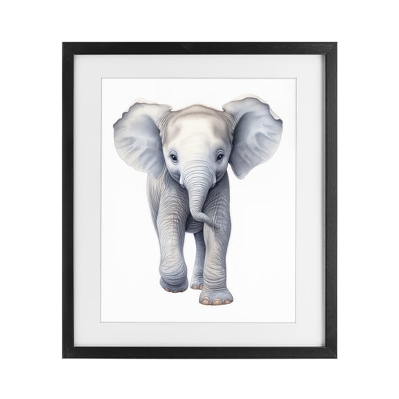 Stupell Industries Big Budding Pachyderm Black Framed Print Under Glass, design by Ray Powers