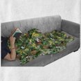 thumbnail image 6 of Tropical Soft Flannel Fleece Throw Blanket, Pineapples Banana and Coconut Pattern in Fern Leaves Exotic Hawaiian, Cozy Plush for Indoor and Outdoor Use, 50" x 60", Green Brown Yellow, by Ambesonne, 6 of 6