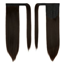 LELINTA Straight Ponytail Extension 20"/28" Clip in on Wrap Around Drawstring Ponytail Hair Extension Long Synthetic Hair Pieces for Women - 140-160G # Bleach Blonde(11colors)