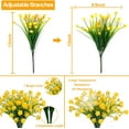 thumbnail image 3 of Sinhoon 8Pcs Artificial Flowers Outdoor UV Resistant Fake Flowers ,Faux Plastic Flower Greenery Shrubs Plants for Indoor Outside Hanging Planter Home Garden Decoration (Yellow), 3 of 12