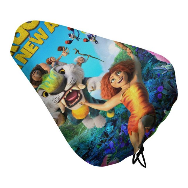 Los Croods Funda de Asiento de Bicicleta Impermeable, Cojín Elástico Suave, Protector contra Lluvia, Polvo y UV
