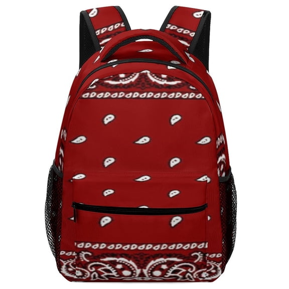 Bandana Pattern Backpack Durable Laptop Canvas BagsBusiness Daypack for Men Women