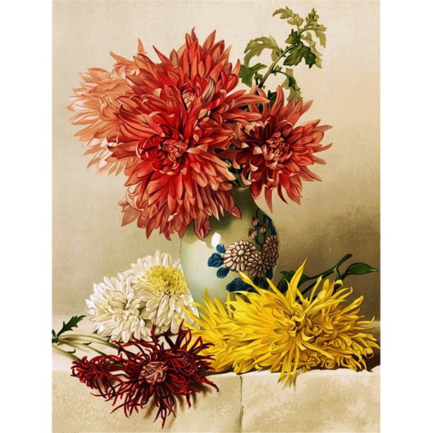 Drill Diamond Painting (DB2618) 5D DIY Kit completo de bordado de punto de cruz (Flower08) 50x70cm Hugtrwg Para estrenar