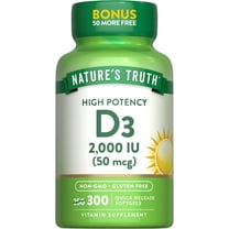 Vitamin D3 2000 IU | 300 Softgels | High Potency Supplement | For Men and Women | by Nature's Truth