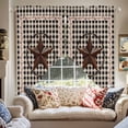 thumbnail image 4 of Swag Curtain Valances Barn Star Retro Swag Valances for Kitchen Windows Berry Black Buffalo Plaid Short Topper Curtains Valance Tier Pair for Kitchen Bedroom Living Room Bathroom 28"x36", 4 of 8