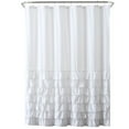 thumbnail image 2 of VCNY Home Melanie White Solid Ruffle Polyester Shower Curtain, 72" x 72", 2 of 5