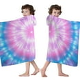 thumbnail image 4 of Colorful Tie Dye Mandala Pattern Hooded Bath Towel，60"x35" for Ages 3 To 12 Kids, Quick Dry Lightweight Soft Microfiber Hood Beach Towel Cover Up for Kids, 4 of 7