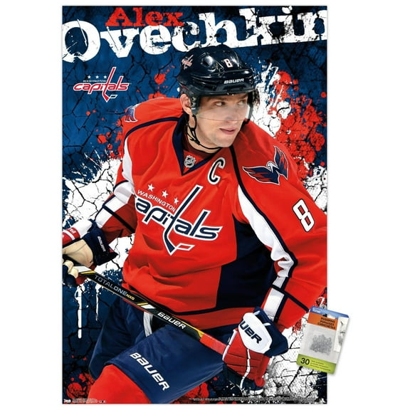 NHL Washington Capitals - Alex Ovechkin 13 Wall Poster with Push Pins, 22.375" x 34"