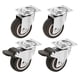 thumbnail image 1 of CHAO Juego de 4 ruedas pequeñas para muebles de 32 mm, incluye 2 ruedas con freno y 2 ruedas giratorias, carga 60 kg, 1 of 5