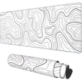 thumbnail image 1 of White Topographic Contour Map Extended Gaming Mouse Pad - Large 31.5x11.8 Inch Mouse Pad, Non-Slip Base, Stitched Edge, Long Computer Keyboard Mouse Mat, Perfect for Home Office Work, 1 of 6