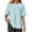 Mint, variant on Short Sleeve Women Solid Casual Loose Side Split Shirt Tops