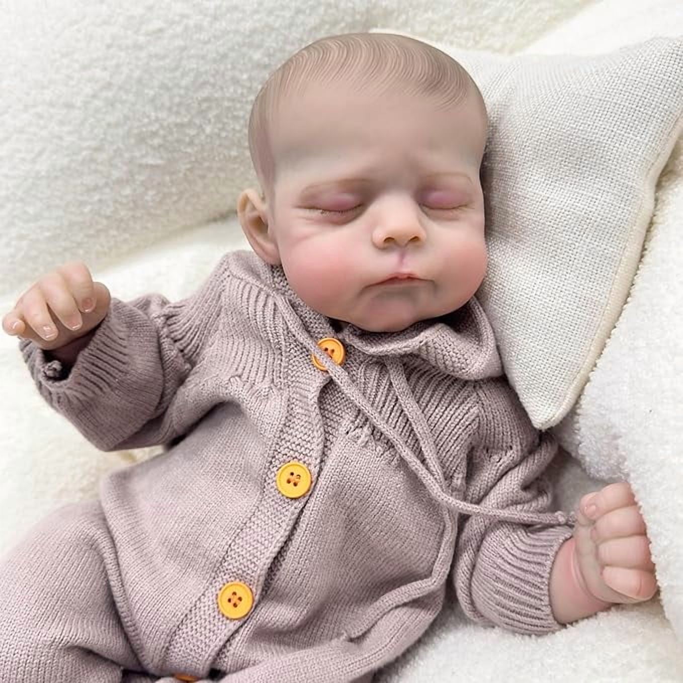 iCradle 20 Inch Lifelike Reborn Baby Dolls Realistic Newborn Baies Eric Soft Cloth Body Painted Hair Adorable Real Life Sleeping Baby Doll Birthday Gift for Kids Age 3+