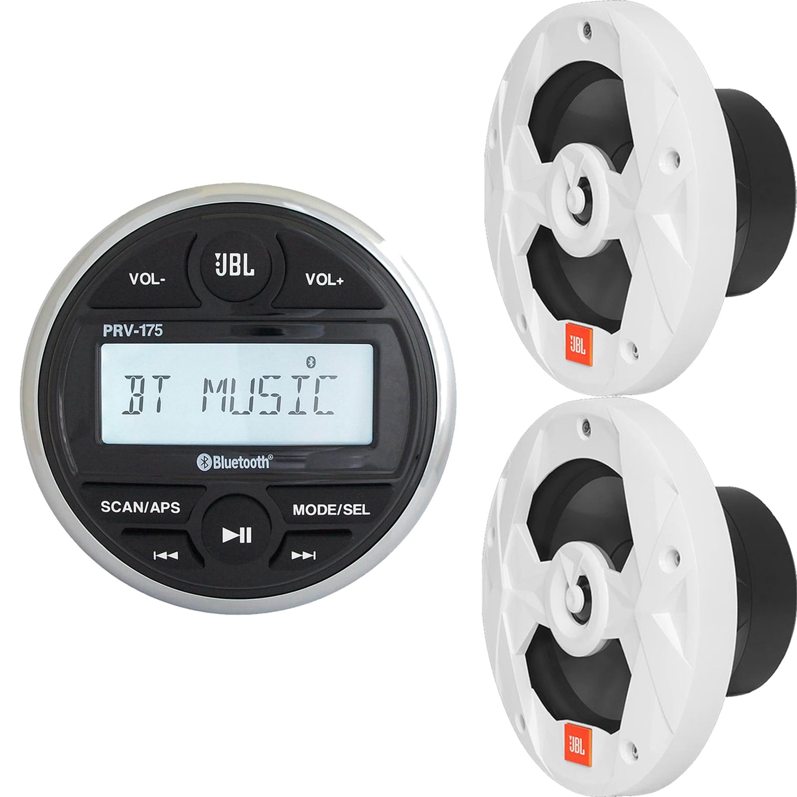 JBL PRV175 Gauge Style Marine Bluetooth USB AUX Digital