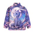 thumbnail image 5 of Uorisanigo Kids Sweatshirt Girls Half Zip Collar Sweatshirts Lightweight Floral Dragon Print Long Sleeve Pullover Tops for Vacation Shopping Exercise Wear Trendy Clothes, 5-14 Years, 5 of 7