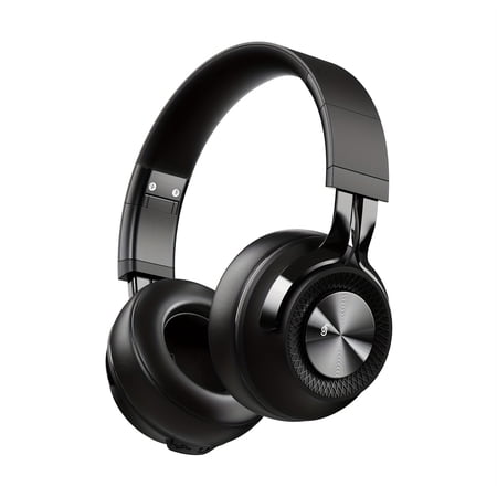 Rich Bass Wireless On-Ear Headphones - 30 Hours Playtime, Active Noise Cancelling, Crystal-Clear Calls, Comfort Fit, Black Color - Long-Lasting Battery Life, Portable Design