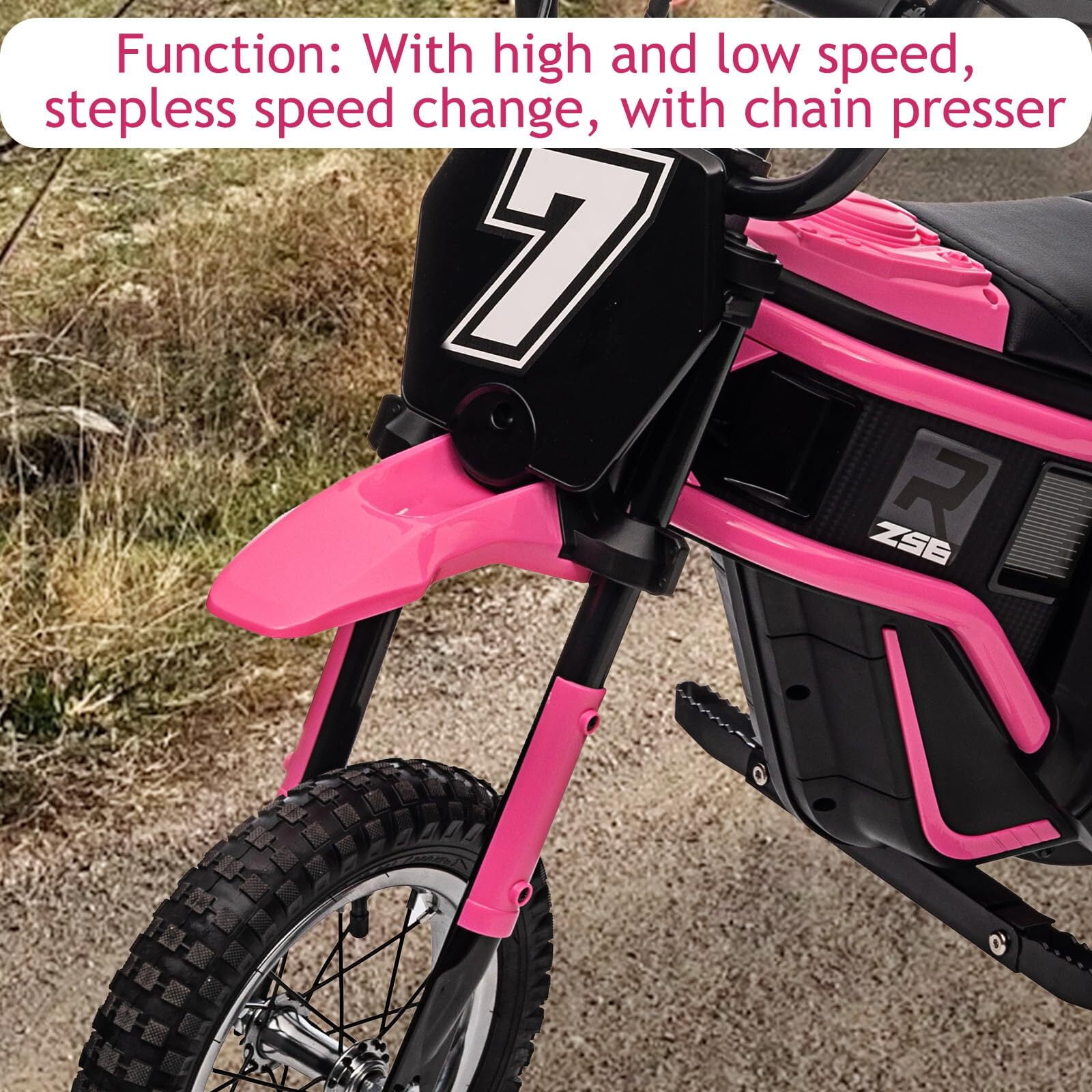 Sakiyr 24V Electric Dirt Bike for Kids,Ride On Motorcycle Car with Powered 350W Brushless Motor for Boys and Girls,Max Speed 15MPH，2-Speeds,Max Weight 135 Lbs