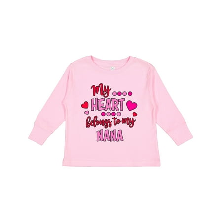 

Inktastic My Heart Belongs to My Nana Gift Toddler Boy or Toddler Girl Long Sleeve T-Shirt