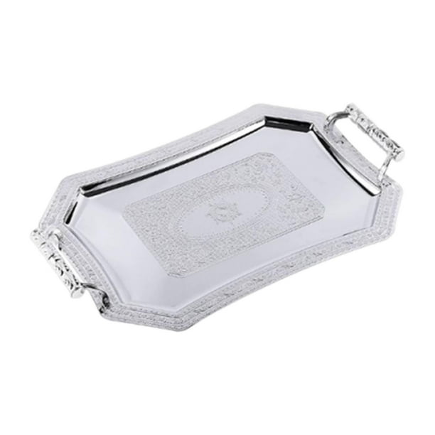 Bandeja para servir, bandeja, expositor de joyas, con asas, bandeja de postres, adorno para Plata