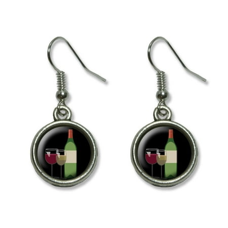 Merlot White Zinfandel Wine - Wine Vino White Red - Zinfandel Merlot Cabernet Sauvignon Pinot Chardonnay Dangling Drop Earrings