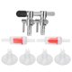 thumbnail image 3 of Aquarium Check Valve Fish Tank Oxygen Tube Suction Cups Set Aquarium Accessories2 Way Stainless Steel Combination, 3 of 5