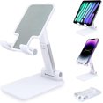 thumbnail image 2 of (White) Foldable Tablet Stand Mobile Phone Holder for Desktop Compatible with iPad Mini iPhone All Smartphones, 2 of 5