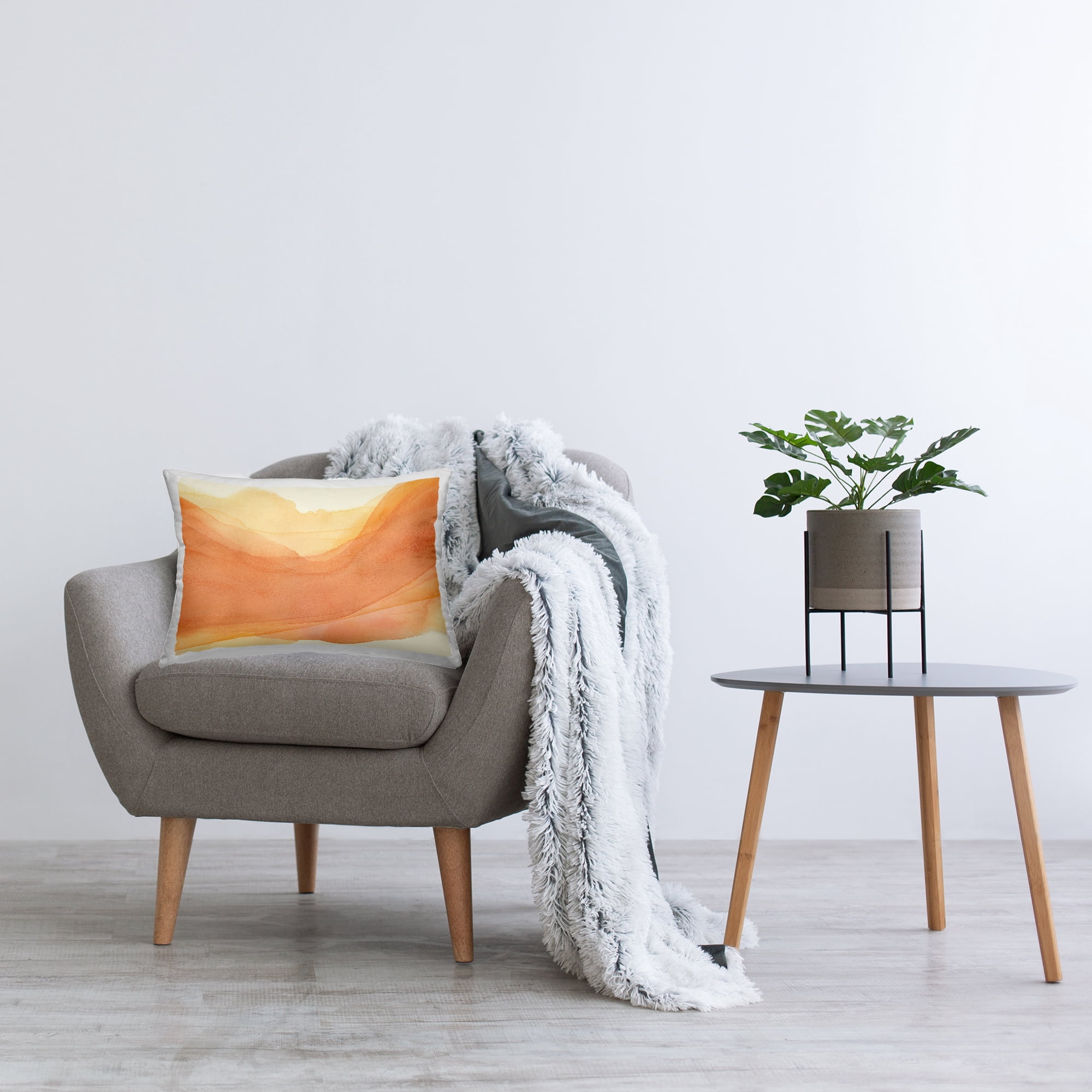 Stupell Industries Orange Splash Wave Decorative Printed Throw Pillow Design by Grace Popp .