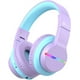 thumbnail image 1 of Cascos iClever BTH12 para niños, luces LED coloridas, inalámbricos con limitador de volumen de 74/85/94dB, 40H de reproducción, Bluetooth 5.0, micrófono incorporado, púrpura, 1 of 3