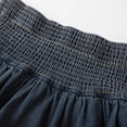 thumbnail image 6 of Women's Bow High Waist Retro Pleated Skirt A-line Mini Denim Skirt (Blue S), 6 of 8