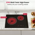 thumbnail image 3 of 21 in.  Built-In Radiant Electric Cooktop with 16-Power Levels and 2-Elements, Black, ETL Certified, 3 of 6