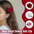 Velvet Rose Hair Flower Clip and Pin Medium K5K3